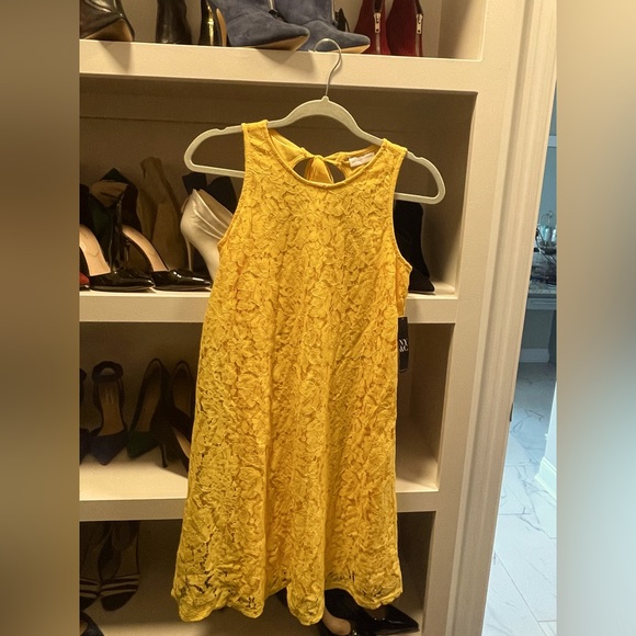 New York & Company: Yellow Lace Summer Dress - Picture 1 of 14